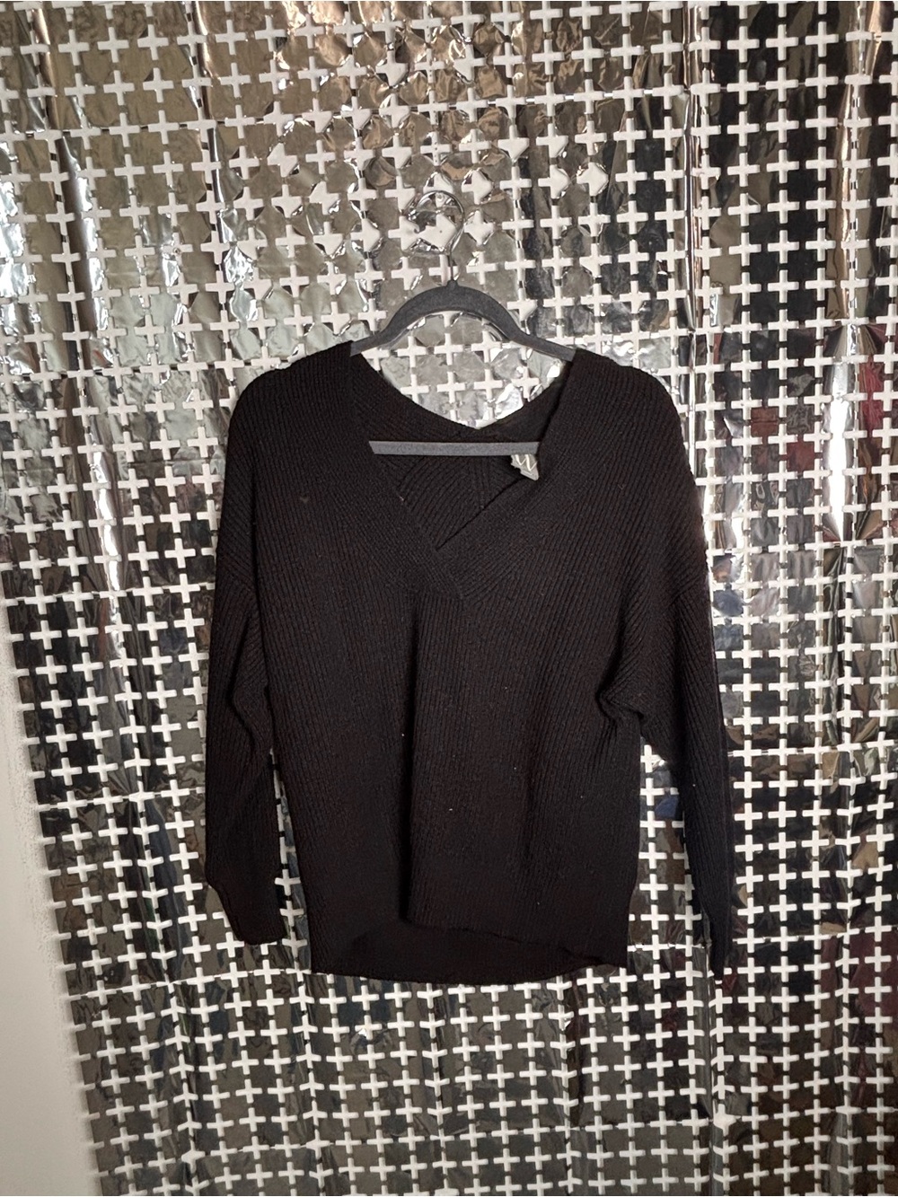 Worthington Black V-Neck Ribbed Pullover Sweater